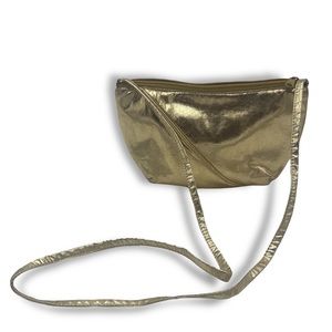 Vintage Gold 80s 90s Metallic Mini Bag Lightweight Purse Fits Biggest iPhone